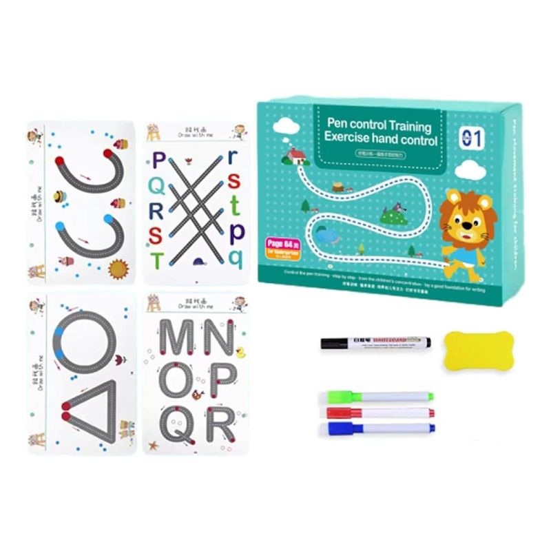 GENERICO - Libro de Caligrafía Ecológico Reutilizable para Niños