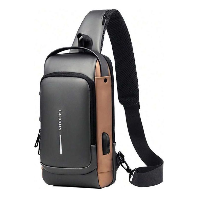 GENERICO - Bolso Bandolera Impermeable Antirrobo con Carga USB