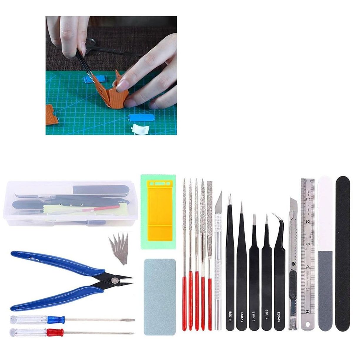 GENERICO - Kit Completo de Herramientas para Modelismo de 26 Piezas