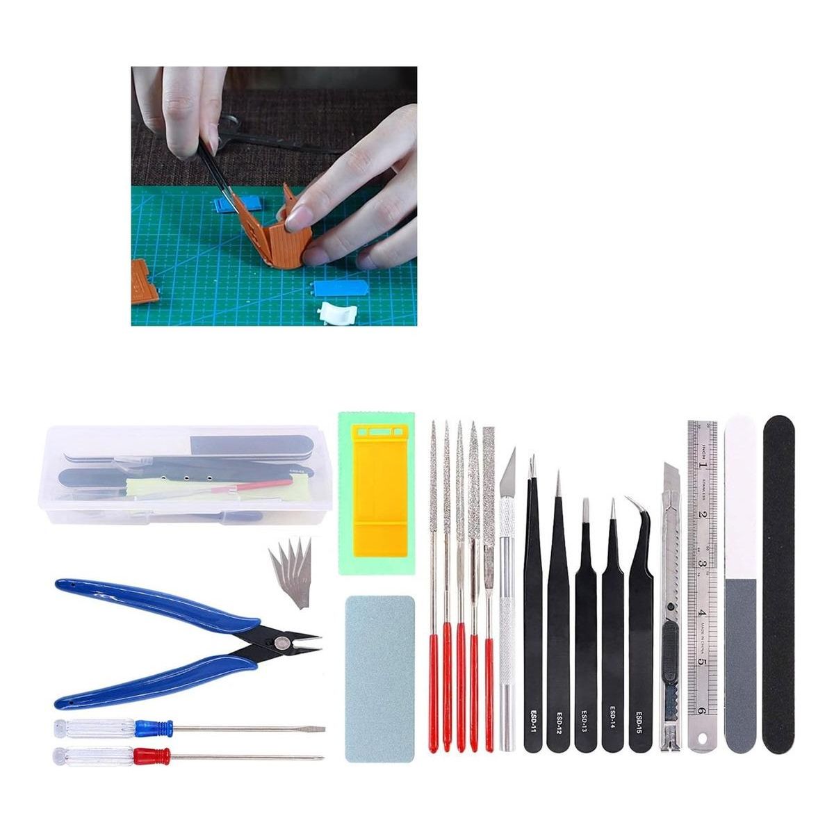 GENERICO - Kit Completo de Herramientas para Modelismo de 26 Piezas