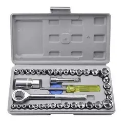 GENERICO - Set Completo de Herramientas con Dados y Chicharra 40 Pzs