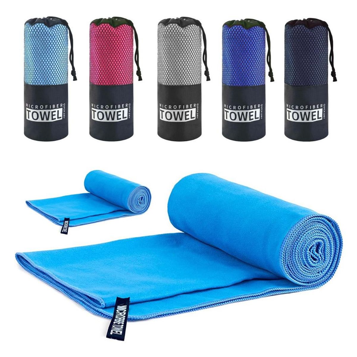 GENERICO - Juego de Toallas Reversibles Super Absorbentes y Rápidas