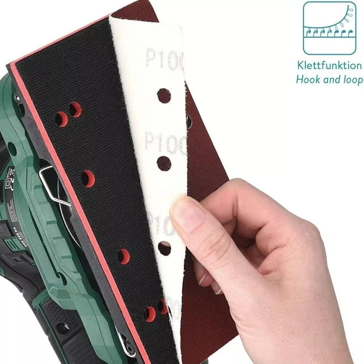 GENERICO - Set de 50 Lijas Rectangulares con Velcro para Multisuperficies.