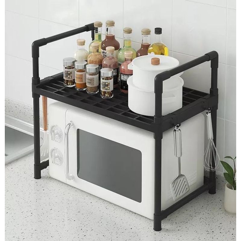 GENERICO - Estante organizador de cocina con ganchos y 2 niveles