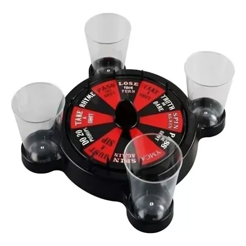 GENERICO - Juego De Ruleta Casino Shots 4 Vasos 50cc Bar Fiesta Bebidas