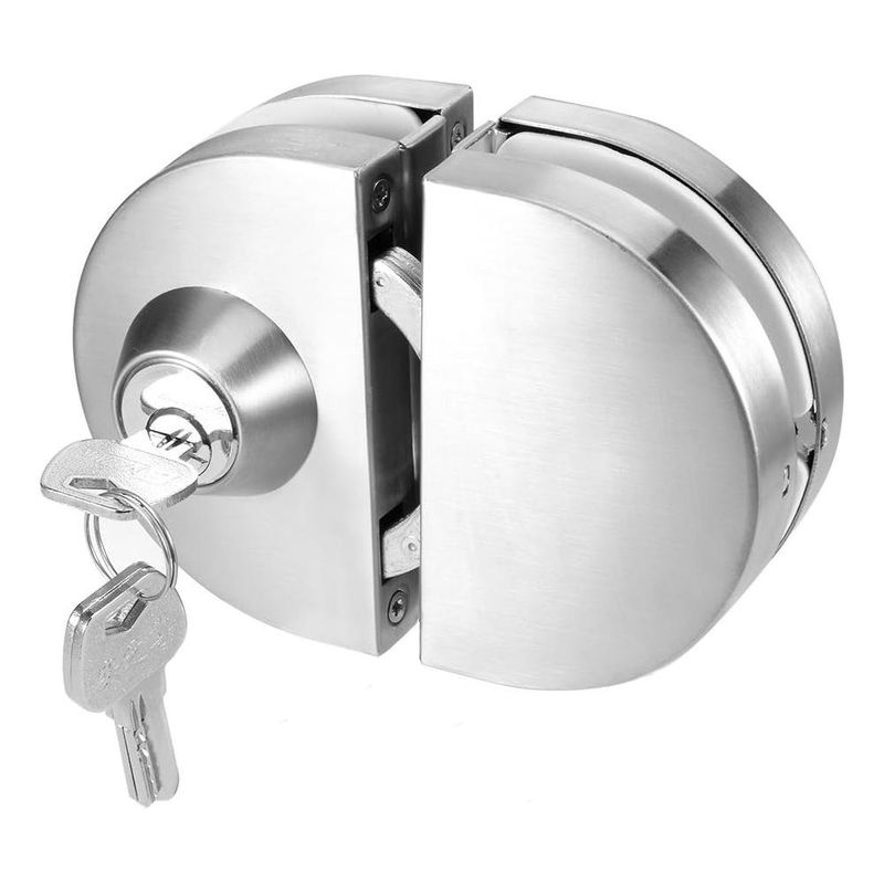 GENERICO - Cerradura Inoxidable para Puertas de Vidrio sin Perforar