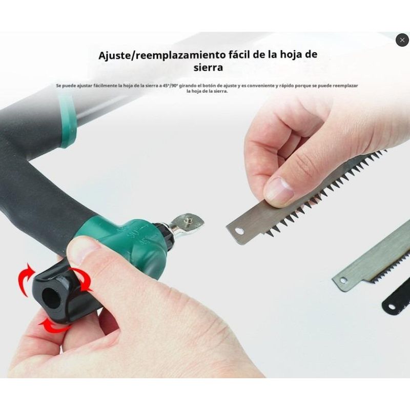 GENERICO - Sierra Ajustable de Precisión con Mango Ergonómico 300mm