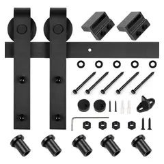 GENERICO - Kit Riel Deslizante de Acero para Puertas Estilo Granero