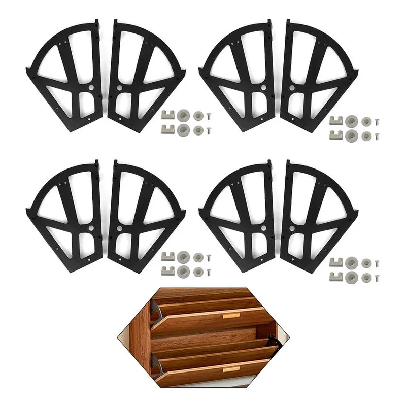 GENERICO - Bisagras Abatibles de ABS para Cajones de Zapatero Negros