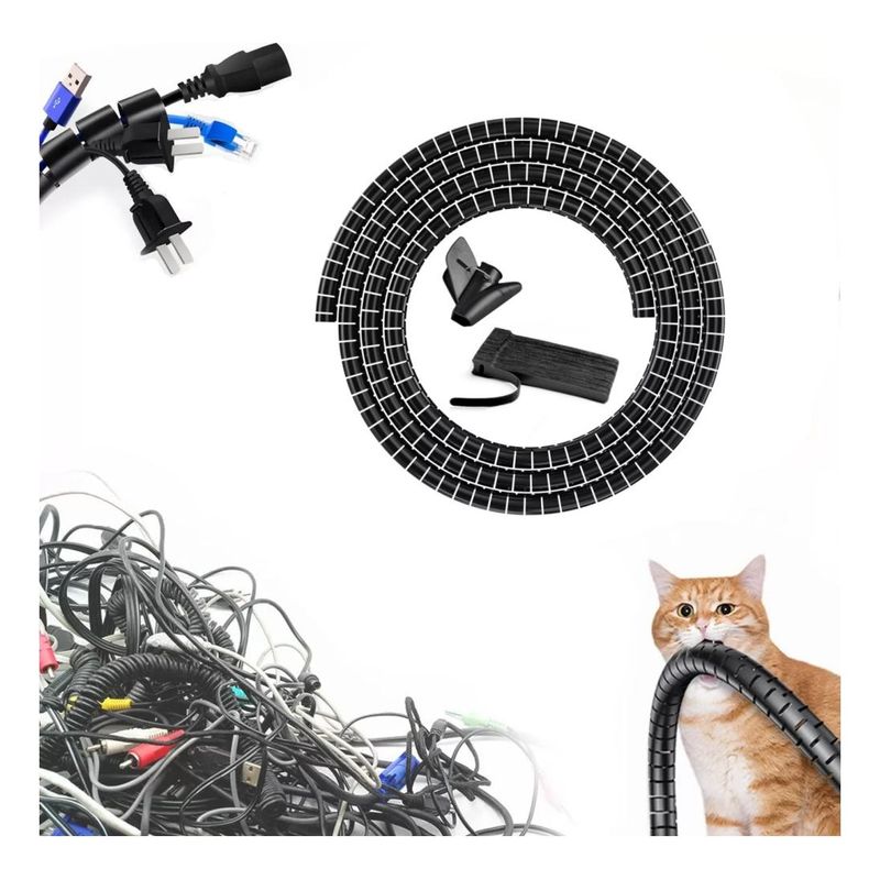 GENERICO - Organizador Espiral de Cables de 10 M y 22 mm Flexible