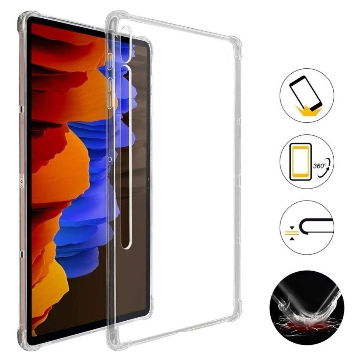 GENERICO - Funda Silicona Transparente para Tablet 124 Anti Golpes