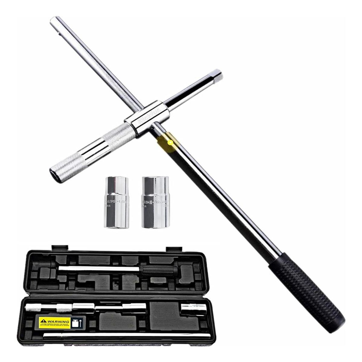 GENERICO - Llave Cruzada Telescópica de 4 Vías para Neumáticos 17-23 mm