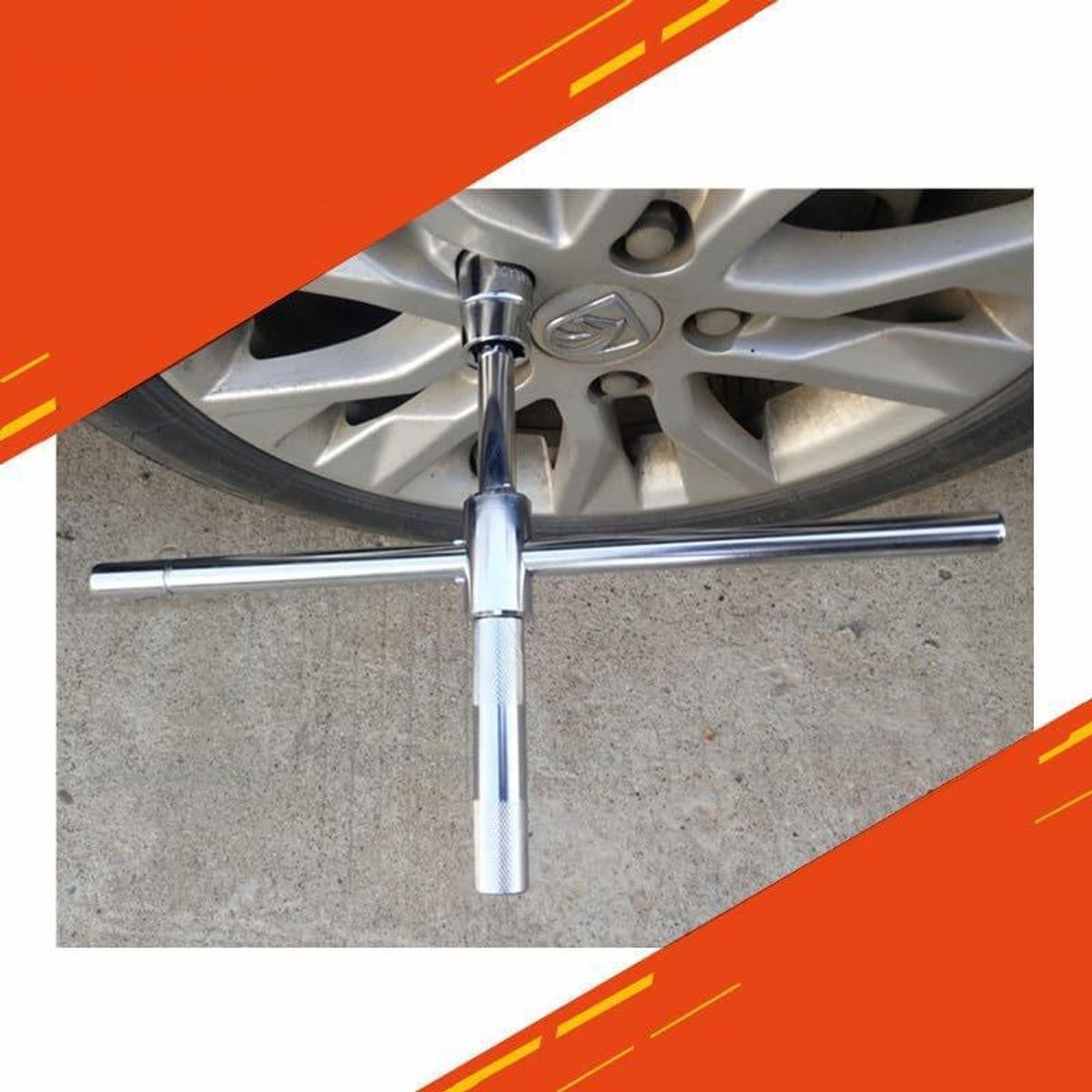 GENERICO - Llave Cruzada Telescópica de 4 Vías para Neumáticos 17-23 mm