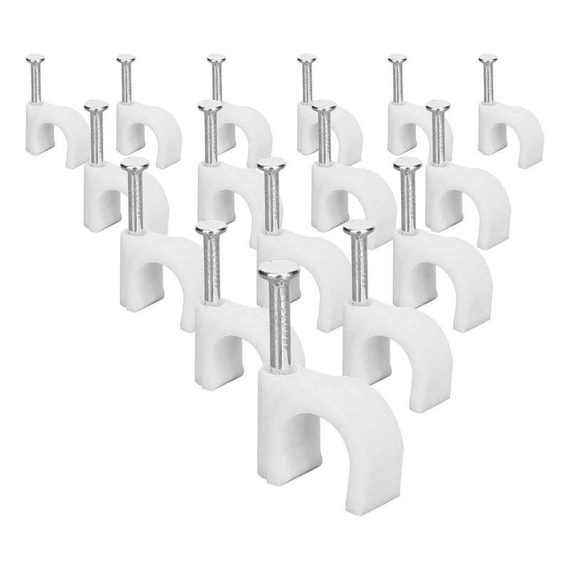 GENERICO - Grampas para Cable con Clavo de Acero 12mm Pack de 1000
