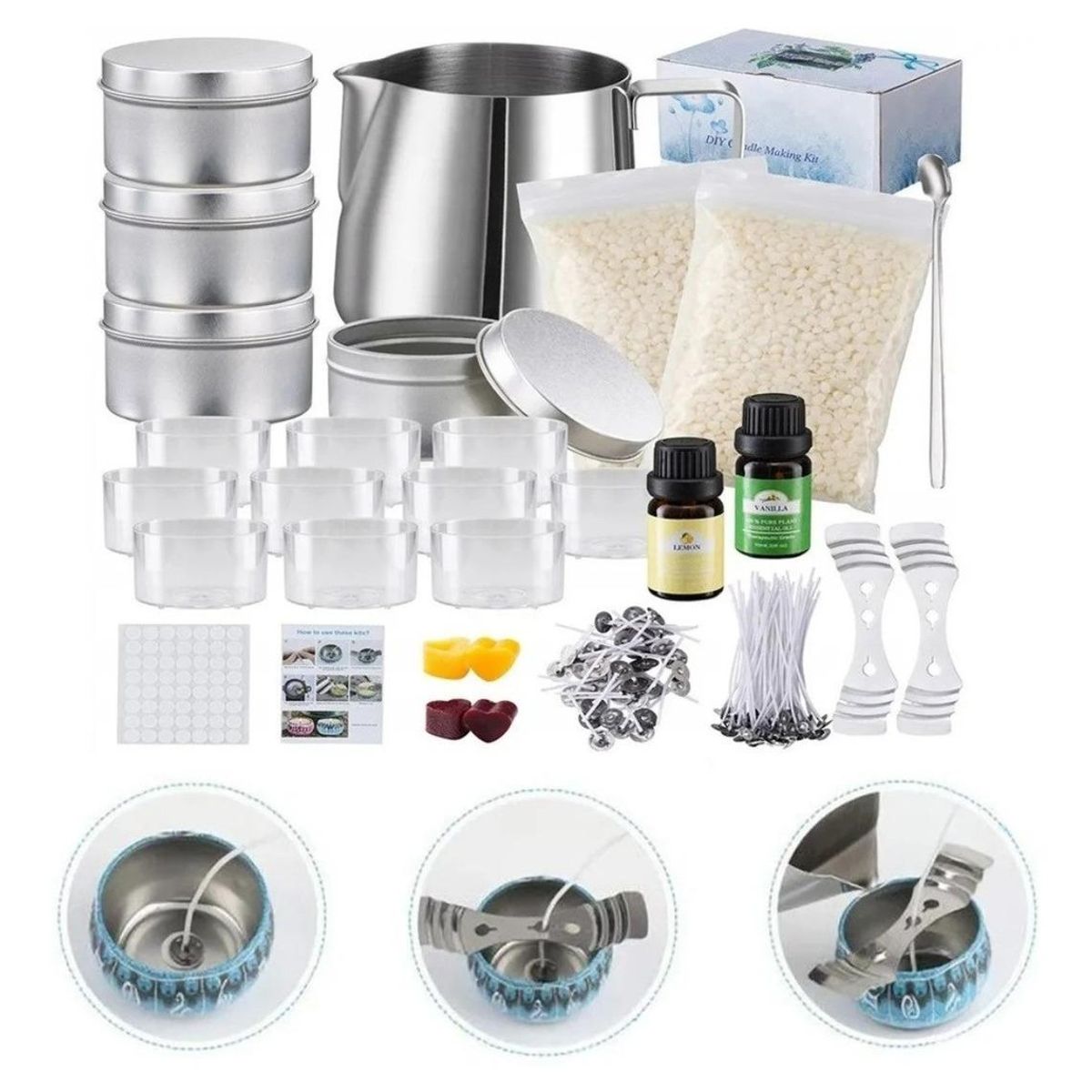 GENERICO - Kit Completo de Velas DIY para Principiantes y Creativos