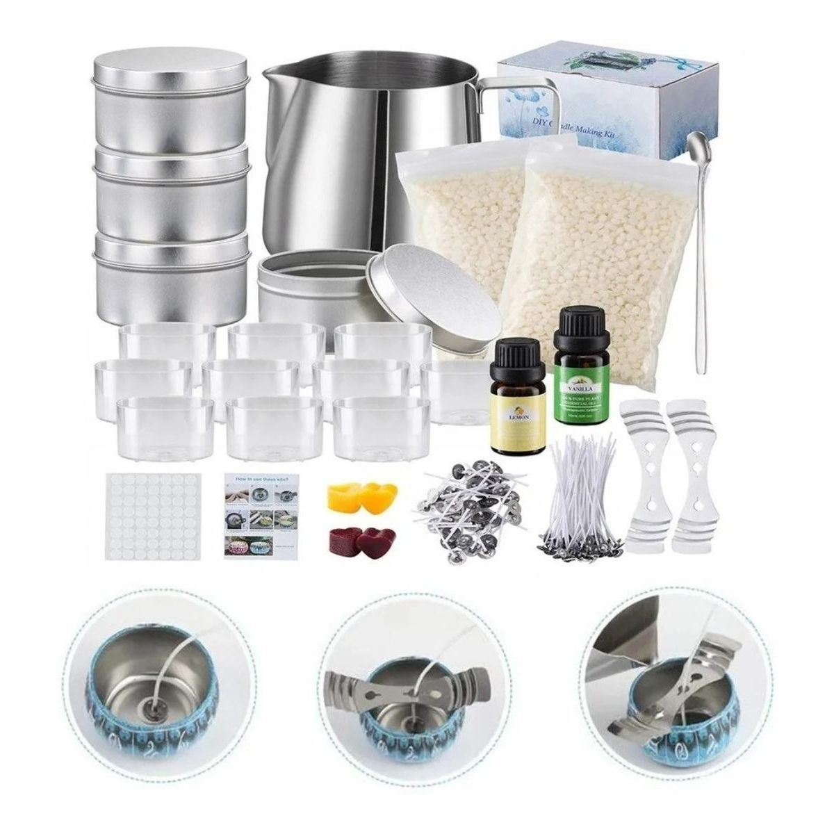 GENERICO - Kit Completo de Velas DIY para Principiantes y Creativos