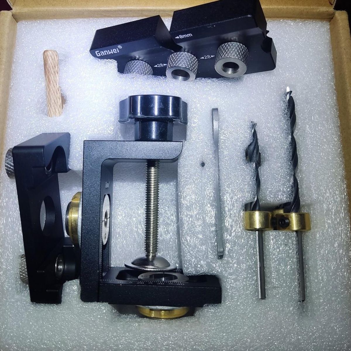 GENERICO - plantilla de perforación ajustable para carpintería 3 en 1