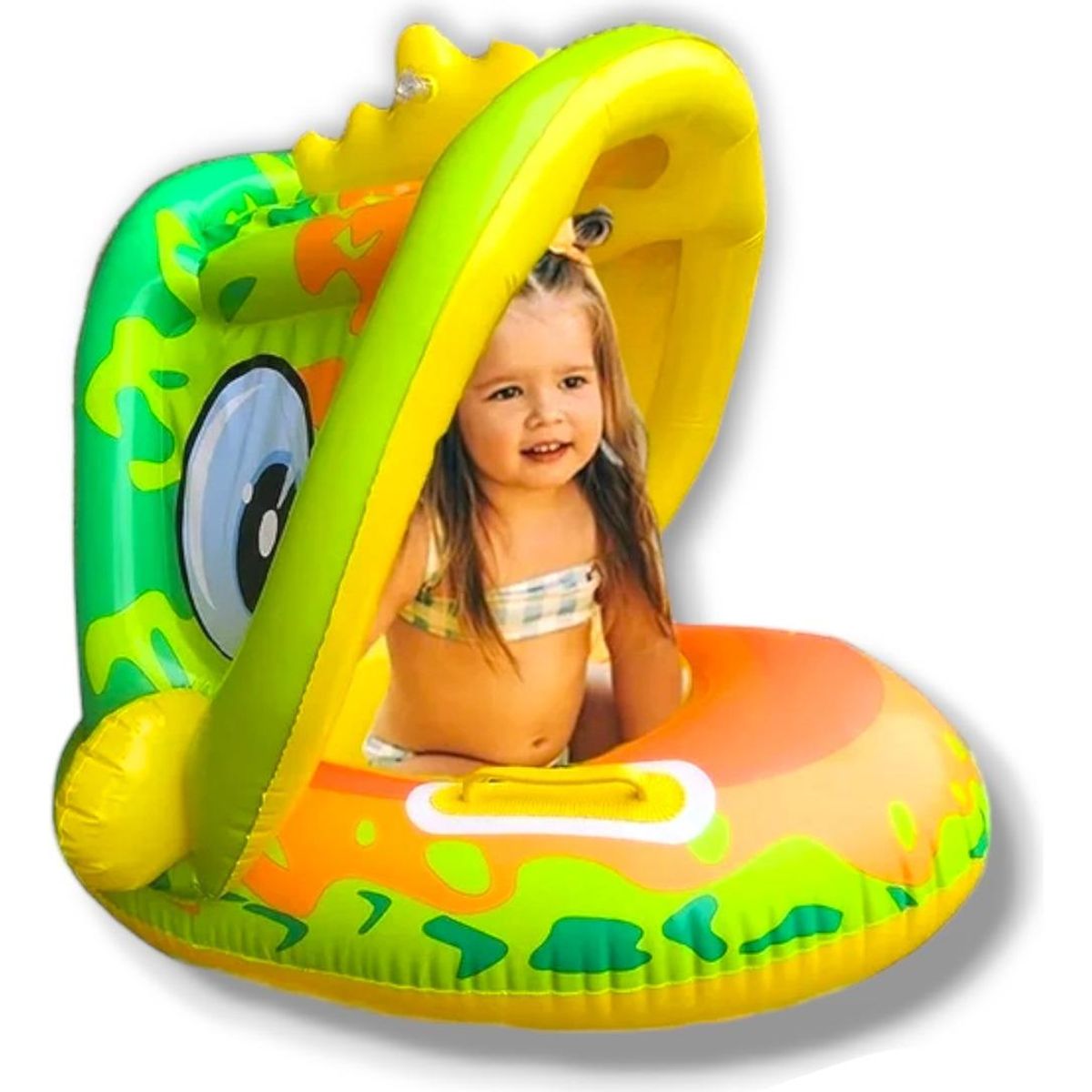 GENERICO - Flotador Inflable para Bebé con Parasol y Asas Seguras