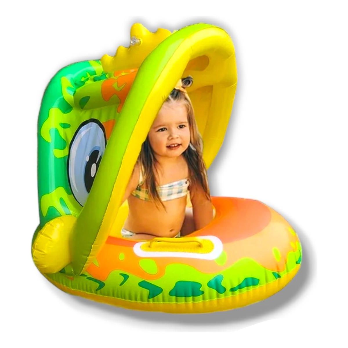 GENERICO - Flotador Inflable para Bebé con Parasol y Asas Seguras