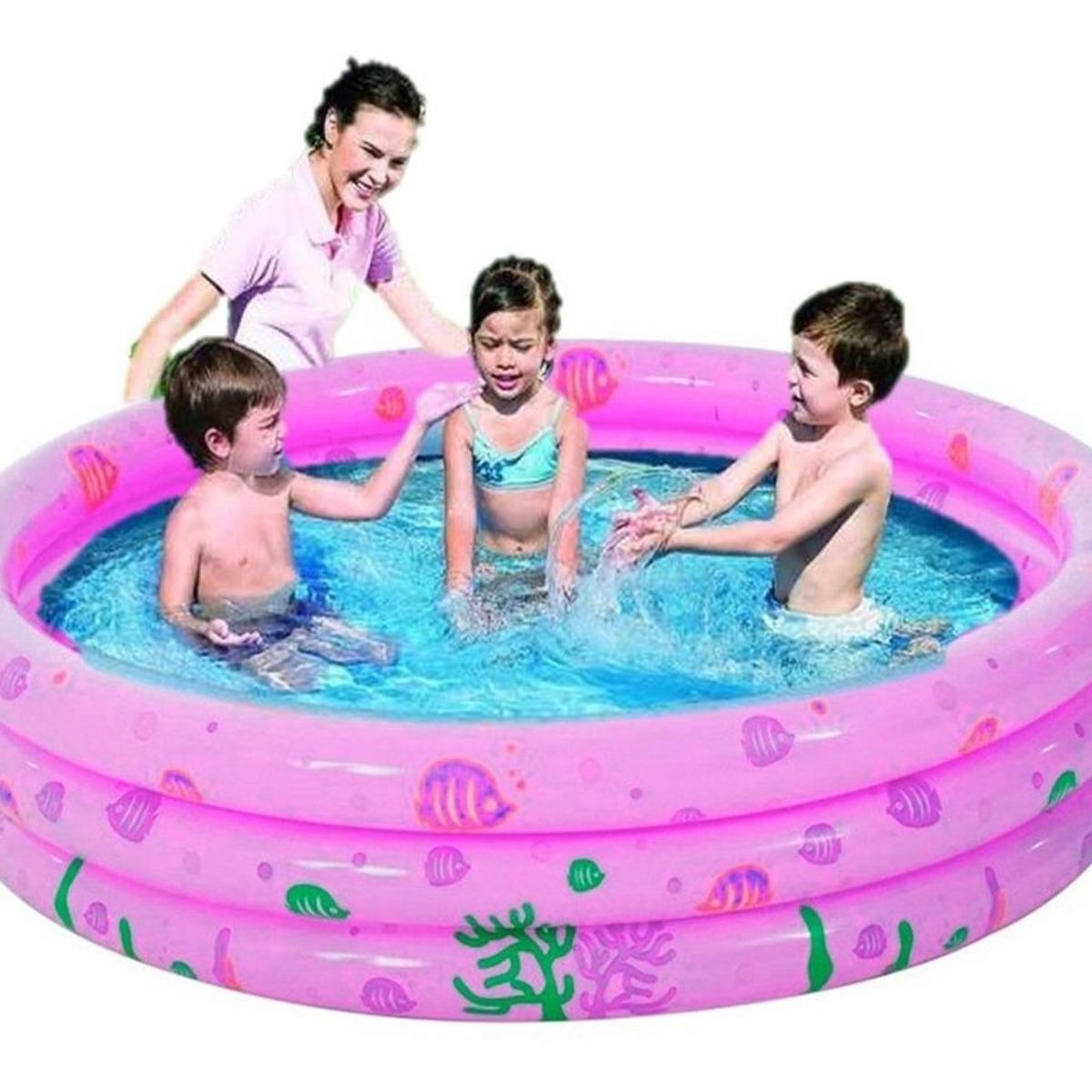 GENERICO - Piscina Inflable para Bebés con Diseño de Criaturas Marinas 100 cm
