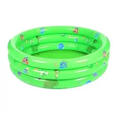 GENERICO - Piscina Inflable Verde Ovalada 3 Anillos 140 x 40 cm