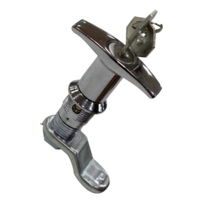 GENERICO - Cerradura T Cromada con Llave para Tableros y Muebles