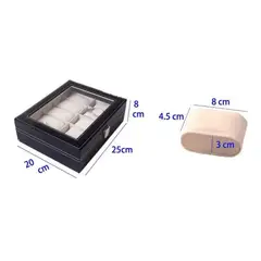 GENERICO - Caja de Madera para 10 Relojes con Tapa de Vidrio Elegante
