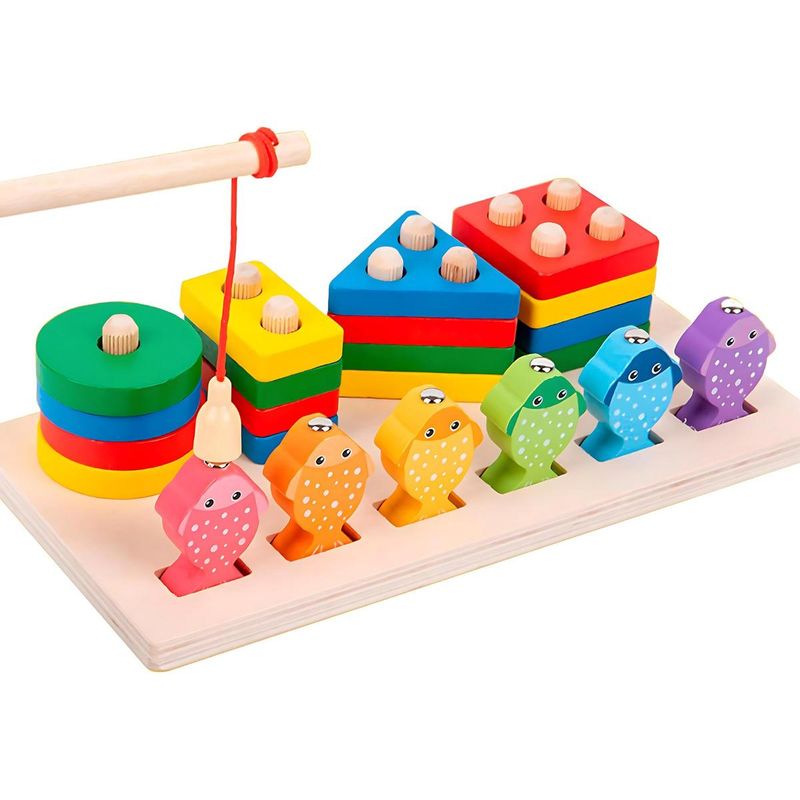 GENERICO - Juego Montessori de Madera Pesca y Encaje Divertido
