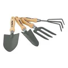 GENERICO - Juego de Herramientas para Jardín de Acero con Mango de Madera