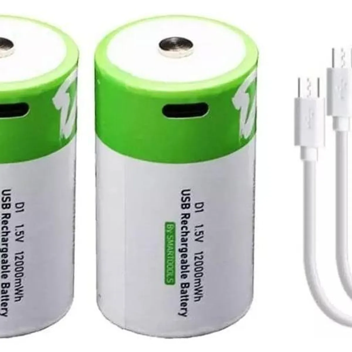 GENERICO - Pilas recargables D de litio con carga USB y alta capacidad