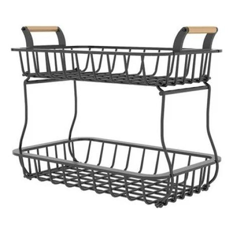 GENERICO - Cesta Organizador de 2 Niveles para Frutas y Verduras