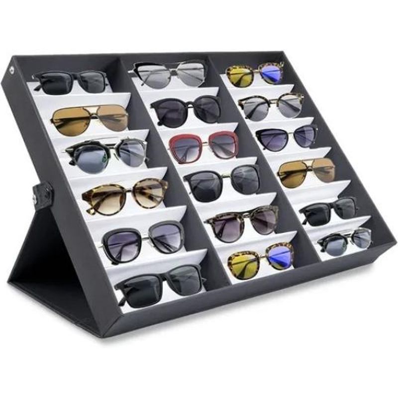 GENERICO - Caja Organizadora para 18 Lentes con Tapa Soporte Elegante