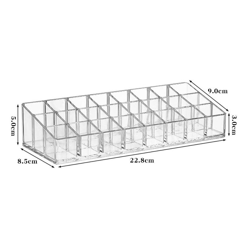 GENERICO - Organizador Acrílico para 24 Labiales y Brochas - 3 Unidades