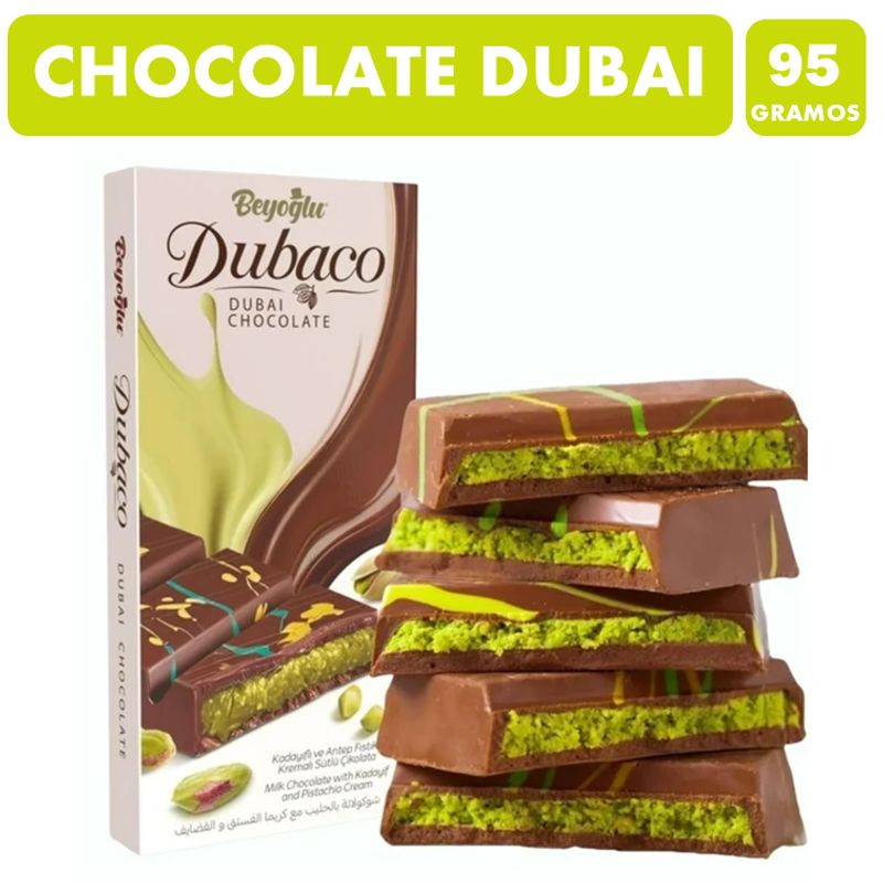 GENERICO - Chocolate Dubai Viral De Pistacho - Barra Viral 95 Gramos