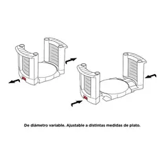 GENERICO - Porta Platos Extensible para Cajón hasta 12 Platos 270mm
