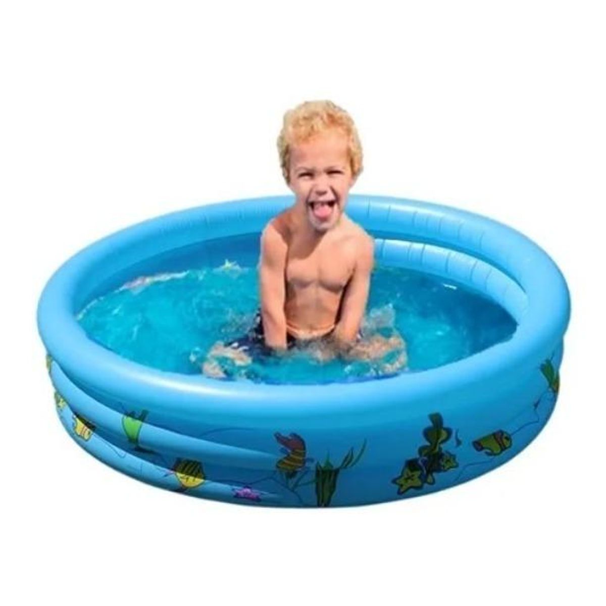 GENERICO - Piscina Inflable para Bebés de 3 Anillos y Diversión Oceánica