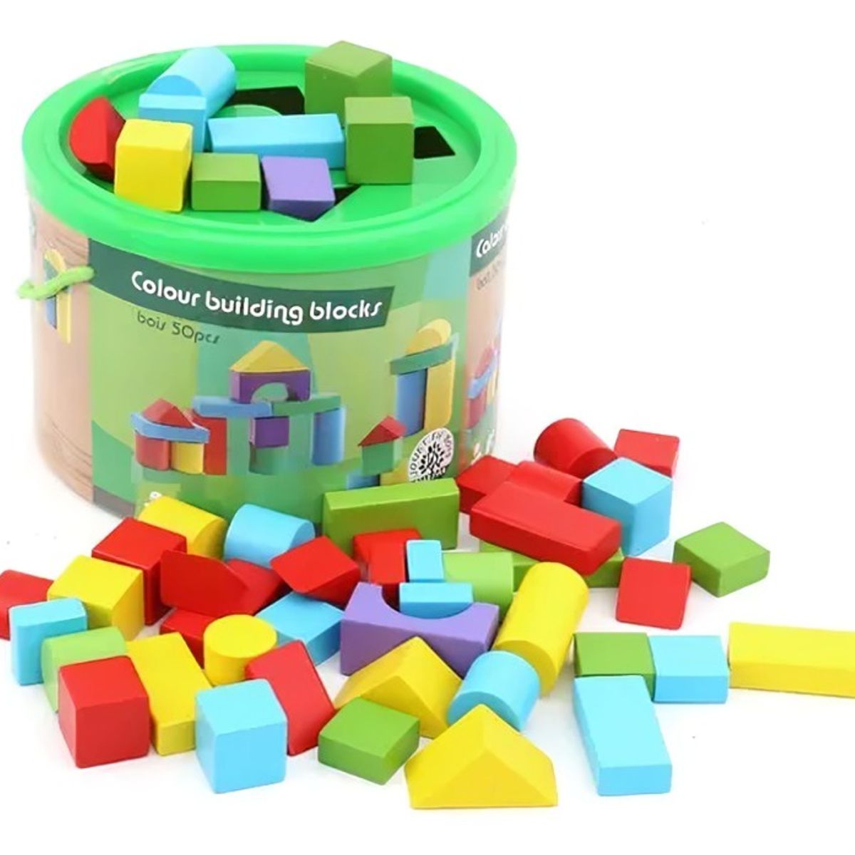 GENERICO - Balde 50 Bloques De Madera