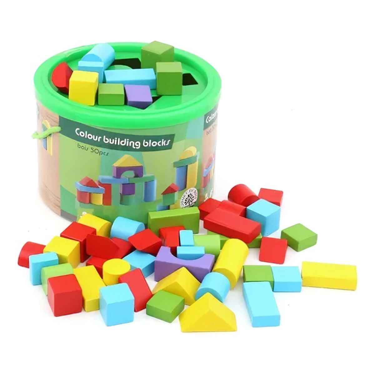 GENERICO - Balde 50 Bloques De Madera