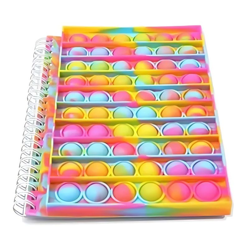 GENERICO - Cuaderno Tapa de Silicona Diseño Popper Anti Estres