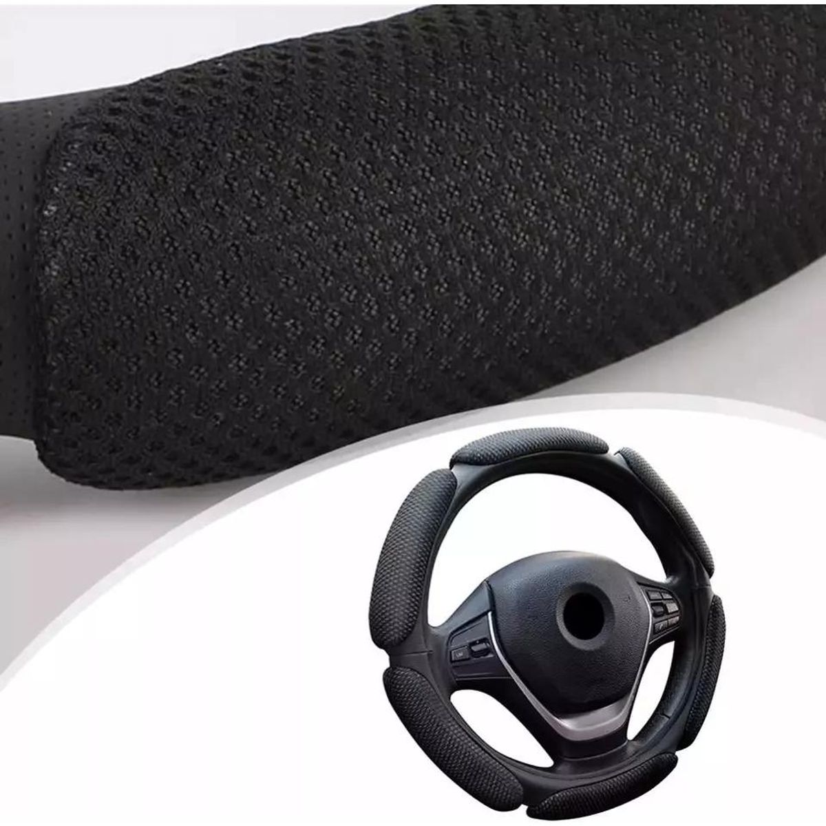 GENERICO - Funda Acolchada Antideslizante para Volante de Autos 38cm