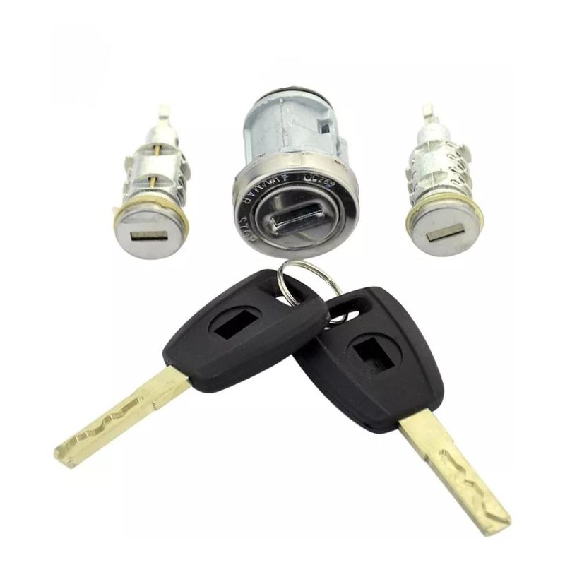 GENERICO - Kit de Chapa y Llaves para Fiat y Peugeot 3 Piezas