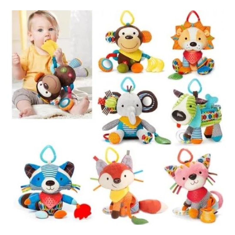 GENERICO - Peluche Sensorial para Bebé con Sonajero y Texturas Diversas