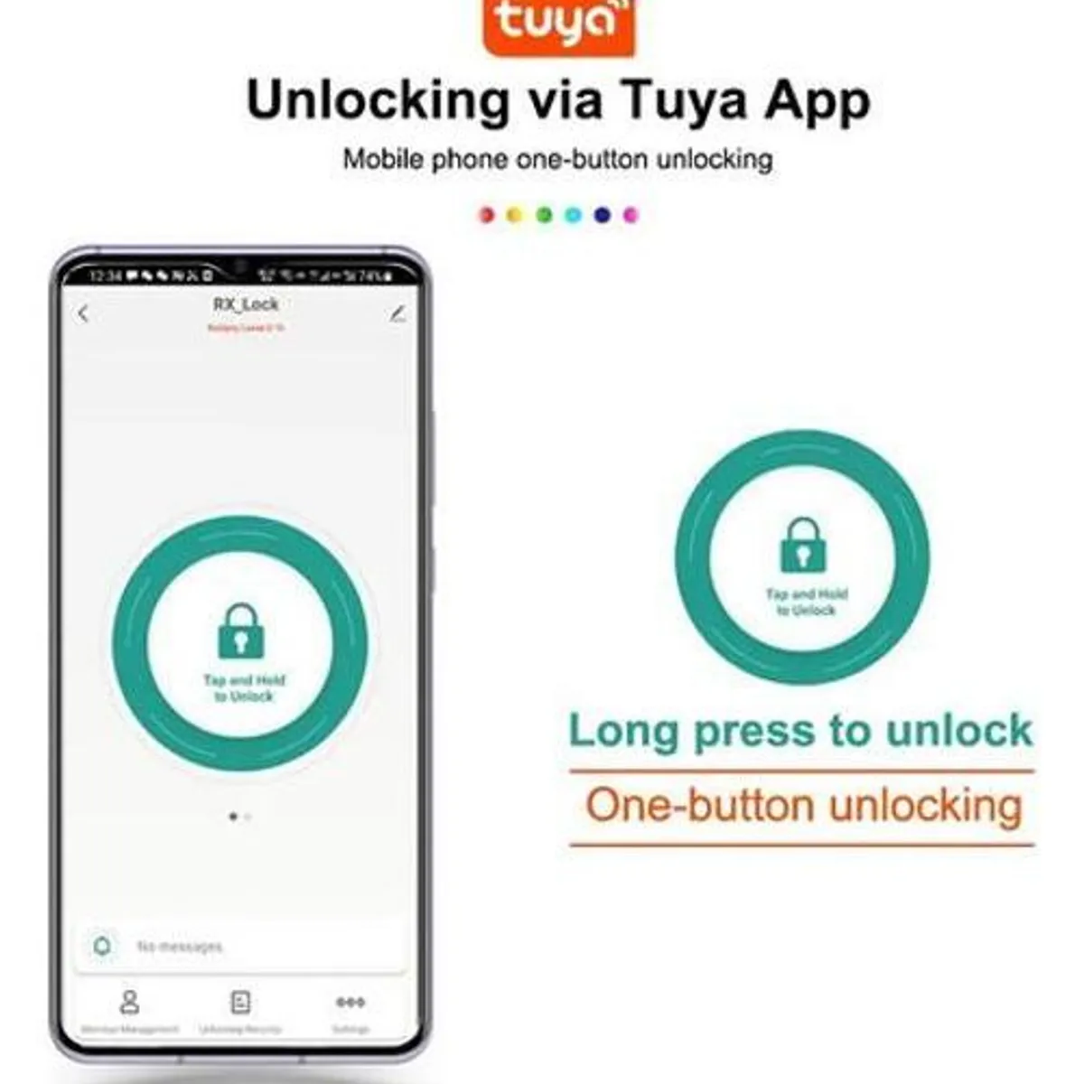GENERICO - Cerradura Digital Smart con App Huella y Código NFC