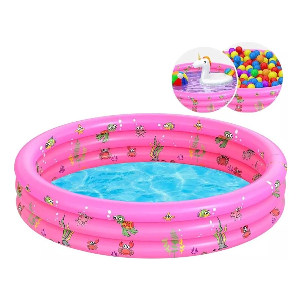 GENERICO - Divertida Piscina Inflable Redonda para Niños 100 cm