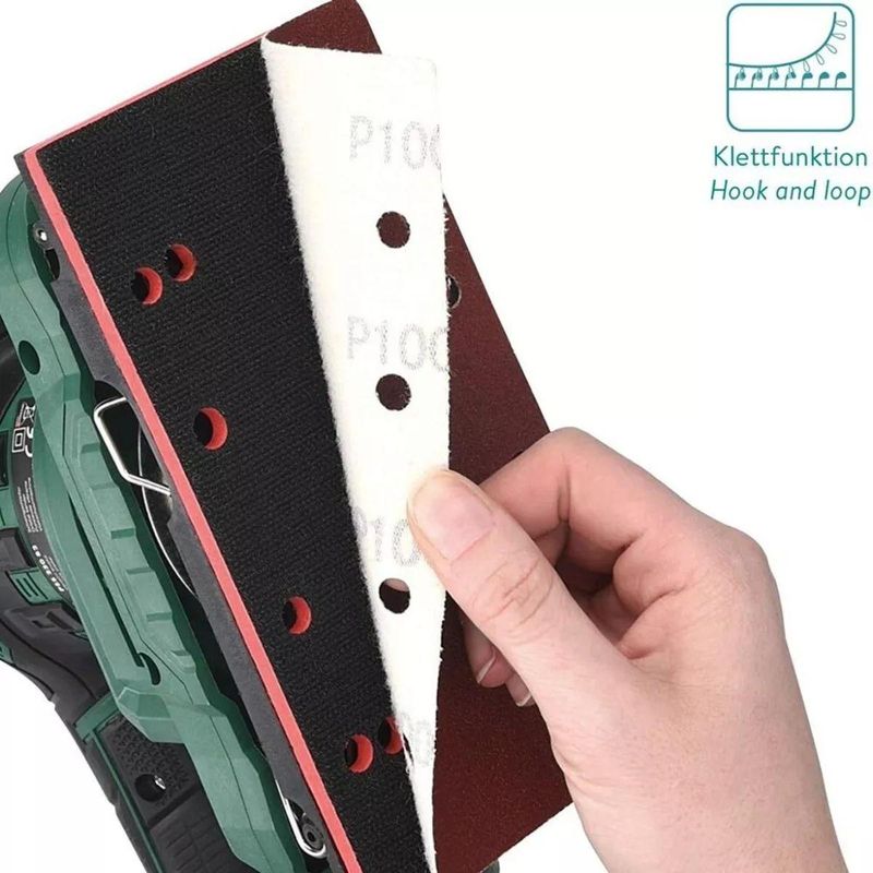 GENERICO - Set de 50 Lijas Rectangulares con Velcro para Multisuperficies