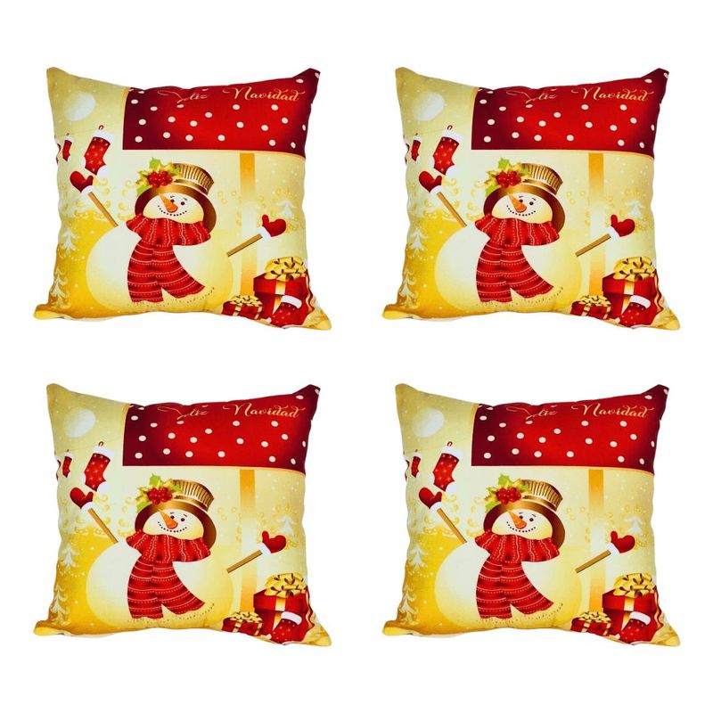 GENERICO - Pack de 6 Fundas Cuadradas Lavables para Cojines Navideños