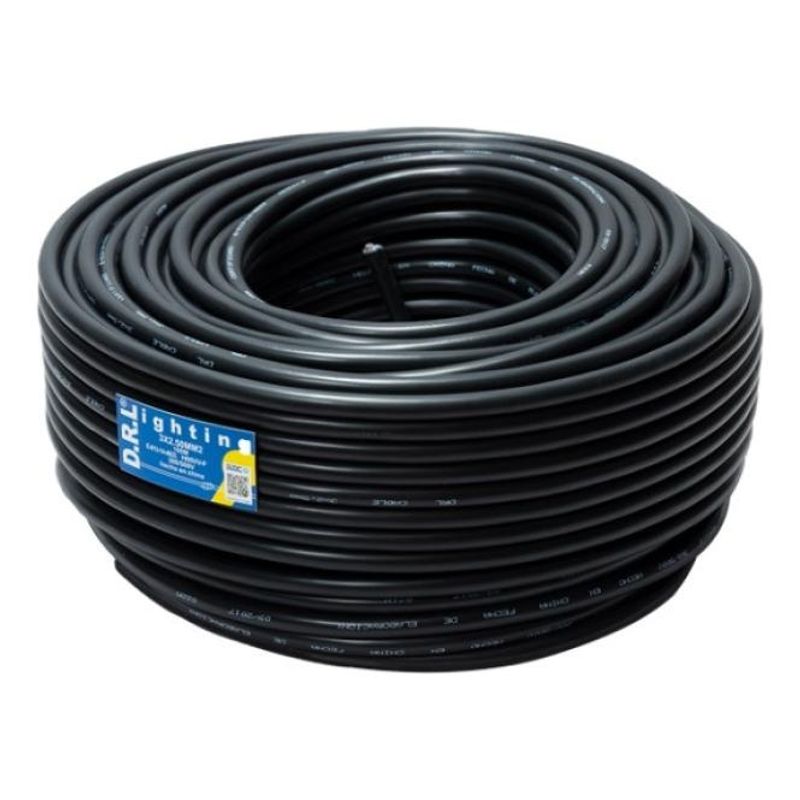 GENERICO - Cable Eléctrico H05VV-F 3x25mm² Negro 50m para Electrodomésticos