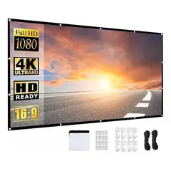 GENERICO - Pantalla Plegable 150 HD para Proyector Portátil y Antiarugas
