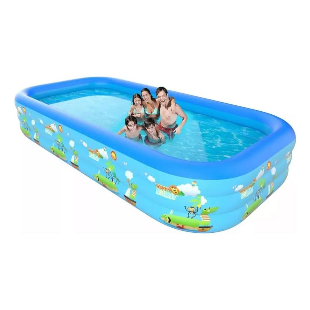 GENERICO - Piscina Inflable Rectangular 210x150x65 ideal para niños
