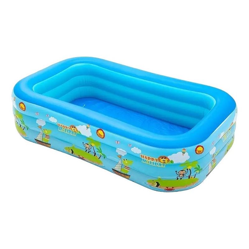 GENERICO - Piscina Inflable Rectangular para Niños 13m Azul Playa